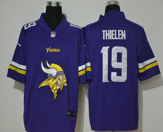 Men's Minnesota Vikings #19 Adam Thielen Purple 2020 Big Logo Vapor Untouchable Stitched NFL Nike Fashion Limited Jersey