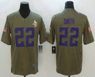 Men's Minnesota Vikings #22 Harrison Smith Olive 2017 Salute To Service Stitched NFL Nike Limited Jersey