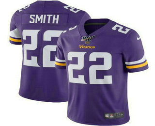 Men's Minnesota Vikings #22 Harrison Smith Purple 100th Season 2017 Vapor Untouchable Stitched NFL Nike Limited Jersey