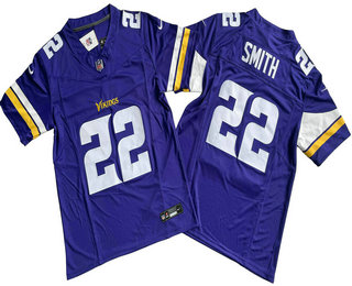 Men's Minnesota Vikings #22 Harrison Smith Purple 2023 FUSE Vapor Limited Stitched Jersey