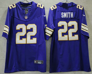 Men's Minnesota Vikings #22 Harrison Smith Purple 2023 FUSE Vapor Limited Throwback Stitched Jersey