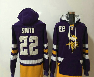 Men's Minnesota Vikings #22 Paul Krause NEW Purple Pocket Stitched NFL Pullover Hoodie