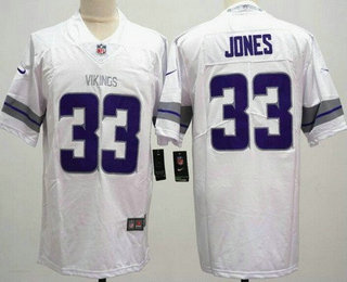 Men's Minnesota Vikings #33 Aaron Jones Limited White Alternate Vapor Jersey