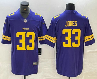 Men's Minnesota Vikings #33 Aaron Jones Purple Color Rush Vapor Stitched Limited Jersey