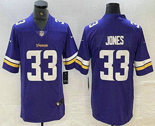 Men's Minnesota Vikings #33 Aaron Jones Purple Vapor Stitched Nike Limited Jersey