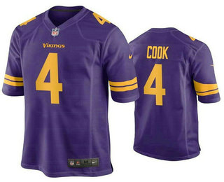 Men's Minnesota Vikings #4 Dalvin Cook Purple 2020 Color Rush Stitched NFL Nike Limited Jersey