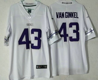 Men's Minnesota Vikings #43 Andrew Van Ginkel Limited White Alternate Vapor Jersey