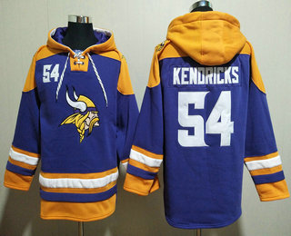 Men's Minnesota Vikings #54 Eric Kendricks Purple Ageless Must Have Lace Up Pullover Hoodie