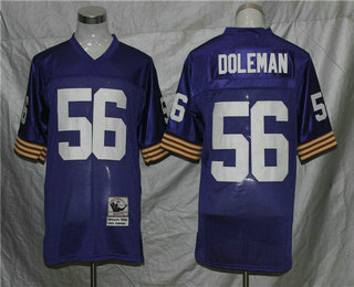 Men's Minnesota Vikings #56 Chris Doleman Purple Mitchell & Ness Throwback Jersey - V-neck