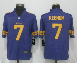 Men's Minnesota Vikings #7 Case Keenum Purple 2016 Color Rush Stitched NFL Nike Limited Jersey