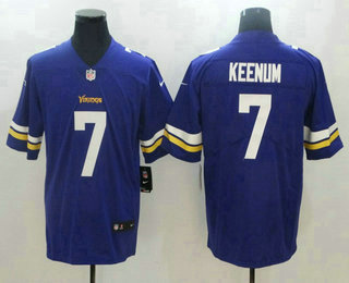 Men's Minnesota Vikings #7 Case Keenum Purple 2017 Vapor Untouchable Stitched NFL Nike Limited Jersey