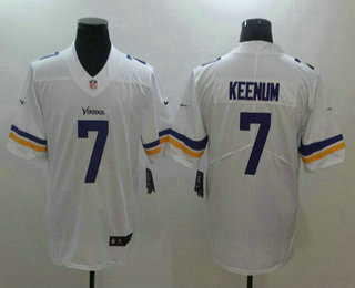 Men's Minnesota Vikings #7 Case Keenum White 2017 Vapor Untouchable Stitched NFL Nike Limited Jersey