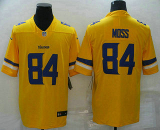 Men's Minnesota Vikings #84 Randy Moss Gold 2019 Inverted Legend Stitched NFL Nike Limited Jersey