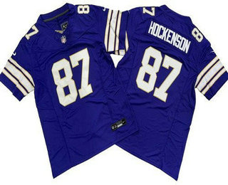 Men's Minnesota Vikings #87 TJ Hockenson Limited Purple Classic FUSE Vapor Jersey