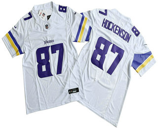 Men's Minnesota Vikings #87 TJ Hockenson White 2023 FUSE Vapor Limited Stitched Jersey