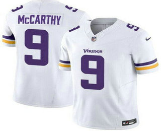 Men's Minnesota Vikings #9 JJ McCarthy Limited White FUSE Vapor Jersey