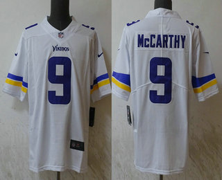 Men's Minnesota Vikings #9 JJ McCarthy White 2024 Vapor Limited Stitched Jersey