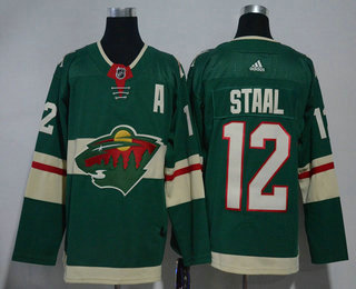 Men's Minnesota Wild #12 Eric Staal Green 2017-2018 Hockey Adidas Stitched NHL Jersey