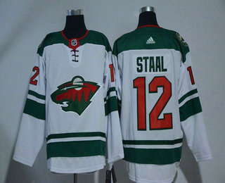 Men's Minnesota Wild #12 Eric Staal White 2017-2018 Hockey Adidas Stitched NHL Jersey