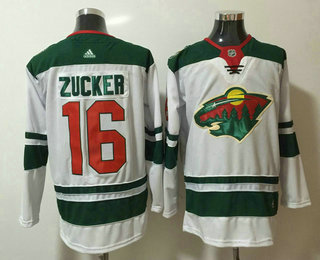 Men's Minnesota Wild #16 Jason Zucker White 2017-2018 Hockey Adidas Stitched NHL Jersey