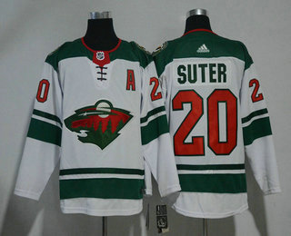 Men's Minnesota Wild #20 Ryan Suter White 2017-2018 Hockey Adidas Stitched NHL Jersey