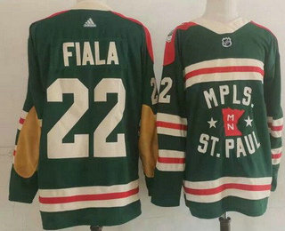 Men's Minnesota Wild #22 Kevin Fiala Green 2022 Winter Classic Adidas Stitched NHL Jersey