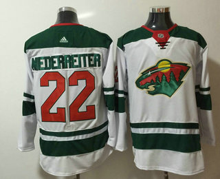 Men's Minnesota Wild #22 Nino Niederreiter White 2017-2018 Hockey Adidas Stitched NHL Jersey