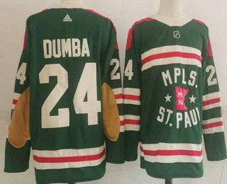 Men's Minnesota Wild #24 Matt Dumba Green 2022 Winter Classic Adidas Stitched NHL Jersey