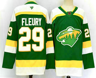 Men's Minnesota Wild #29 Marc-Andre Fleury Green 2024 Alternate Stitched Jersey