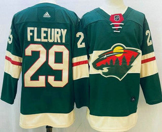 Men's Minnesota Wild #29 Marc Andre Fleury Green Stitched Jersey
