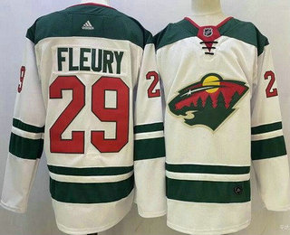 Men's Minnesota Wild #29 Marc Andre Fleury White Adidas Stitched NHL Jersey