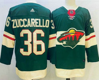 Men's Minnesota Wild #36 Mats Zuccarello Green Stitched Jersey