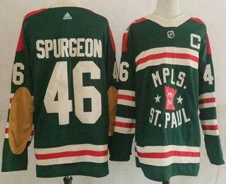 Men's Minnesota Wild #46 Jared Spurgeon Green 2022 Winter Classic Adidas Stitched NHL Jersey