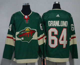 Men's Minnesota Wild #64 Mikael Granlund Green 2017-2018 Hockey Adidas Stitched NHL Jersey