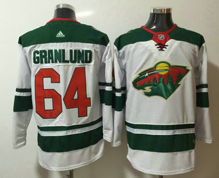 Men's Minnesota Wild #64 Mikael Granlund White 2017-2018 Hockey Adidas Stitched NHL Jersey