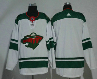 Men's Minnesota Wild Blank White 2017-2018 Hockey Adidas Stitched NHL Jersey