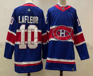 Men's Montreal Canadiens #10 Guy Lafleur Blue 2021 Retro Stitched NHL Jersey