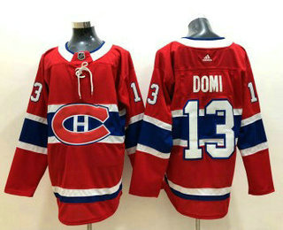 Men's Montreal Canadiens #13 Max Domi Red Adidas Stitched NHL Jersey