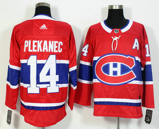 Men's Montreal Canadiens #14 Tomas Plekanec Red 2017-2018 Hockey Adidas Stitched NHL Jersey