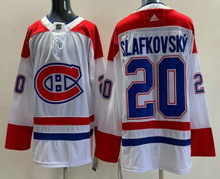 Men's Montreal Canadiens #20 Juraj Slafkovsky White Authentic Jersey