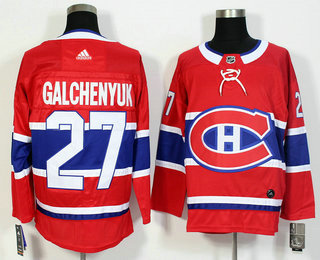 Men's Montreal Canadiens #27 Alex Galchenyuk Red 2017-2018 Hockey Adidas Stitched NHL Jersey