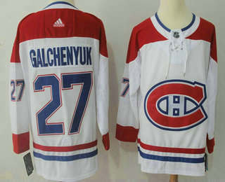 Men's Montreal Canadiens #27 Alex Galchenyuk White 2017-2018 Hockey Adidas Stitched NHL Jersey