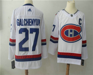 Men's Montreal Canadiens #27 Alex Galchenyuk White Authentic 2017 100 Classic Adidas Stitched NHL Jersey