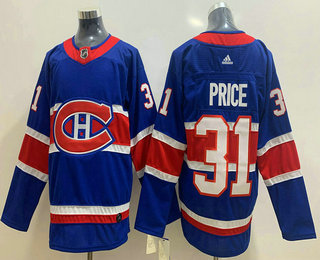 Men's Montreal Canadiens #31 Carey Price Blue Adidas 2020-21 Alternate Authentic Player NHL Jersey