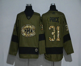 Men's Montreal Canadiens #31 Carey Price Green Salute To Service Adidas Stitched NHL Jersey