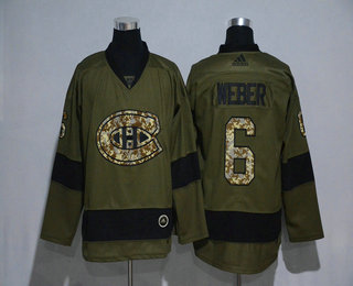 Men's Montreal Canadiens #6 Shea Weber Green Salute To Service Adidas Stitched NHL Jersey