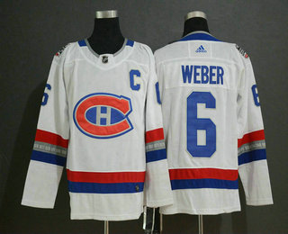 Men's Montreal Canadiens #6 Shea Weber White 2017 NHL 100 Classic Adidas Jersey