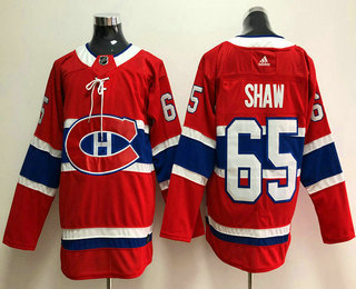 Men's Montreal Canadiens #65 Andrew Shaw Red 2017-2018 Hockey Adidas Stitched NHL Jersey