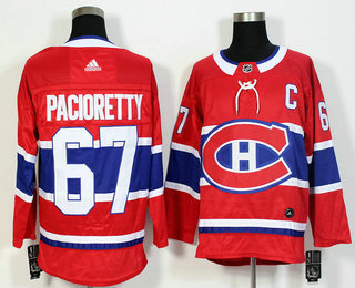 Men's Montreal Canadiens #67 Max Pacioretty Red 2017-2018 Hockey Adidas Stitched NHL Jersey