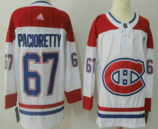 Men's Montreal Canadiens #67 Max Pacioretty White 2017-2018 Hockey Adidas Stitched NHL Jersey